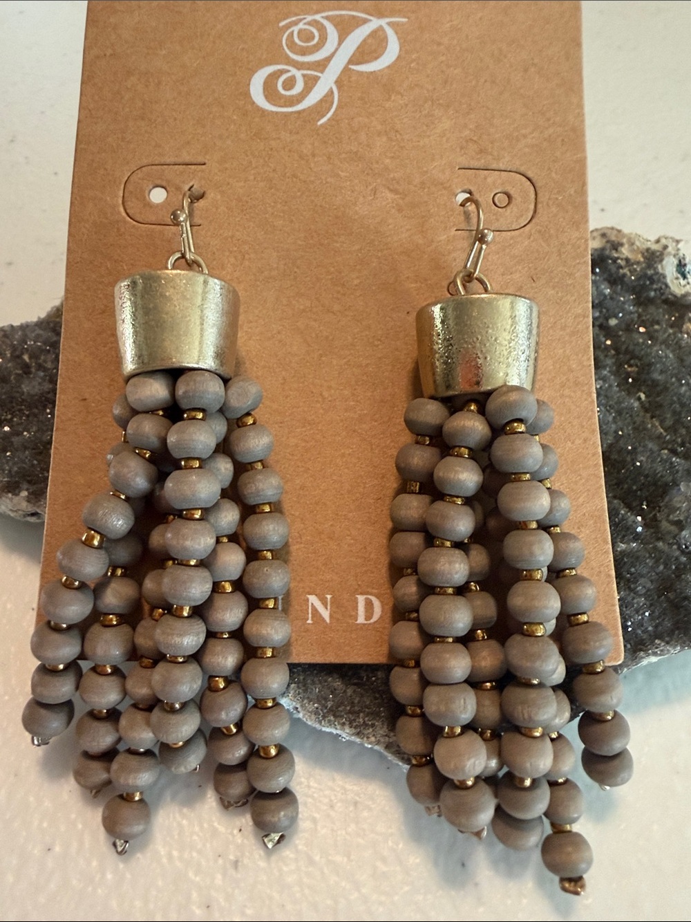 Plunder Earrings - Grey and Gold